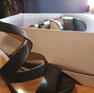 Nine West black strap heels